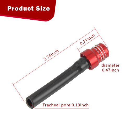 GKmow 2 PCS Car Fuel Tank Cap Breather Cap, 2.75" x 0.47" CNC Alloy Gas Tank Valve Breather Hose with Steel Balls, Safety Protection Accessory, Suitable for Cars, Motorcycles, ATVs (Black & Red)