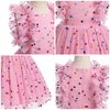 Flower Girls Sequin Polka Dot Tutu Dress for Kids Baby First Communion Birthday Party Wedding Dresses Toddler Princess Pageant Formal Baptism Ruffle Tulle Ball Gown Pink Dots - Kids Dress 5-6 Years