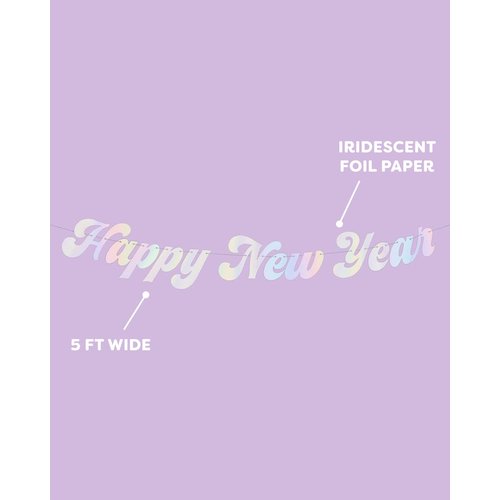 xo, Fetti New Years Eve Party Banner - Iridescent | NYE Party Favors, Happy New Year Decorations, NYE 2023 Decor