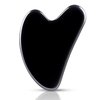 FUIYOOCEN Gua Sha Facial Tools, Natural Obsidian Guasha Tool for Face,Double Chin & Jawline, Gua Sha Stone Self-Skin Care Face Stone Gua Sha tools for Women Guasha Stone, Black