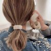FAFAHOUSE 3 Pcs Pearl Hair Bands for Women Girls, Pearl Bead Elastic Band Pearl Hair Elastic Pearl Hair Bands for Women Ponytail Holder