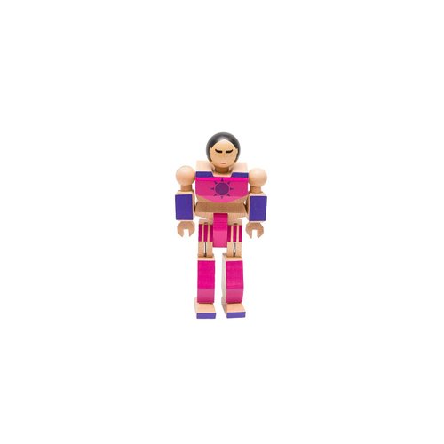 ONCE KIDS Playhard Hero Action Figures – Tulip Wood Baby Toys for Imaginative Play – Sturdy & Durably Packaged Hero Toy for Kids