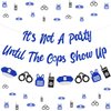 Police Banner Party Until The Cops Shown Up - Police Party Decorations Banner, Glitter Blue Police Banner Garland for Police Retirement Party