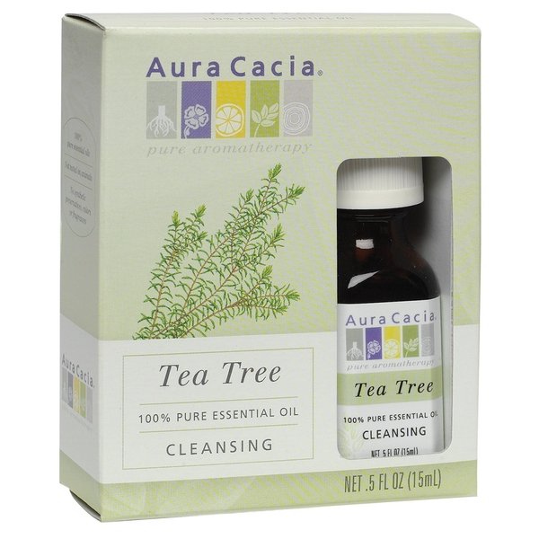 Aura Cacia Tea Tree Cleansing Essential Oil, 0.5 Fluid Ounce Box - 3 per case.