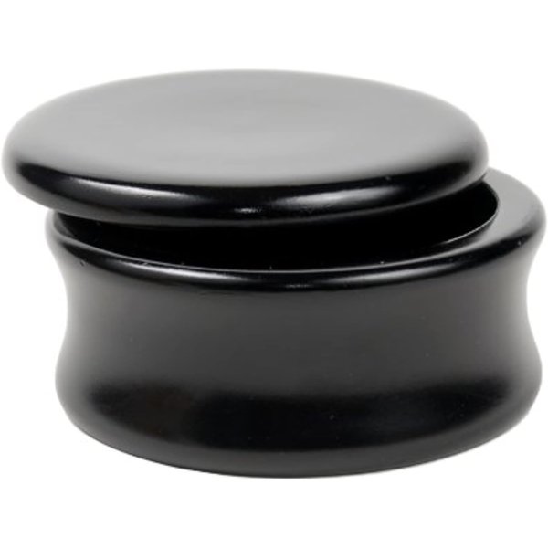 Parker Genuine Mango Wood Hand Carved Shave Soap Bowl - Black Lacquer