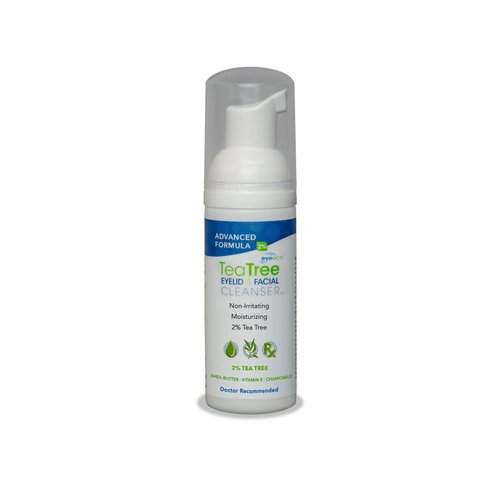 Eye Eco Advanced Tea Tree Eyelid and Facial Cleanser - Non-Irritating Eyelash & Eyelid Cleanser, Removes Debris & Irritations – Soothing Formula Made with Tea Tree, Vitamin E, & Shea Butter - 50mL