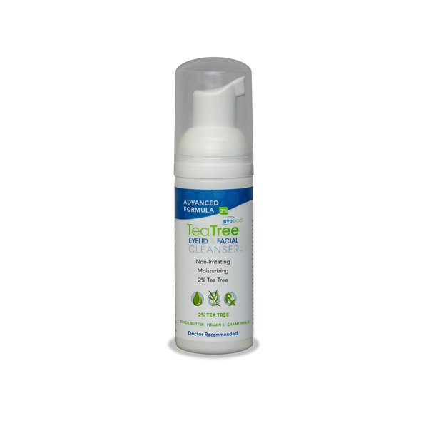 Eye Eco Advanced Tea Tree Eyelid and Facial Cleanser - Non-Irritating Eyelash & Eyelid Cleanser, Removes Debris & Irritations – Soothing Formula Made with Tea Tree, Vitamin E, & Shea Butter - 50mL