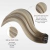 EYEFULL STELL Ombre Clip in Hair Extensions Real Human Hair 20inch 120G 7PCS Natural Straight Remy Clip on Human Hair Extensions Balayage Walnut Brown to Ash Brown Mix Light Blonde Thick Clip ins Hair