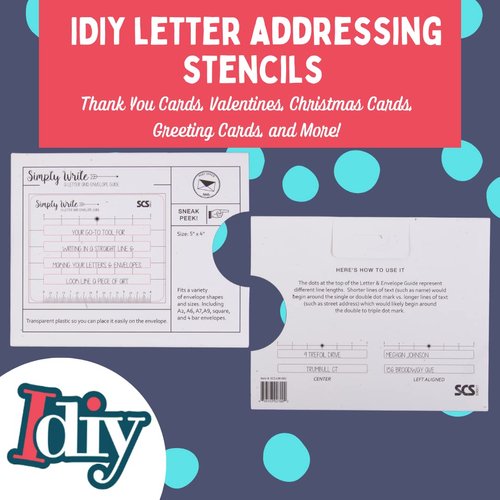 Lettering Envelope Addressing Stencil - Template Ruler Guide for Perfectly Straight Addressing- Fits All Envelopes (1 Pack) - Great for Sending Christmas Holiday Cards