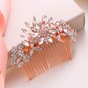 EVER FAITH Wedding Hair Comb Crystal Flower Snowflake Bridesmaids Bridal Hair Accessories Rose Gold-Tone