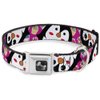 Buckle-Down Seatbelt Buckle Dog Collar - Penguins w/Cupcakes Fuchsia/Multi Color - 1.5" Wide - Fits 13-18" Neck - Small