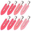 8Pcs No Bend No Crease Hair Clips - Styling Duck Bill Clips Alligator Hair Barrettes for Styling Sectioning for Salon Hairstyle Hairdressing Bangs Waves Woman Girl Makeup Application, Gradient Pink