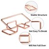 Desktop Business Card Holder, Metal Business Card Holder Display, Business Card Stands for Desk, 4 Pack, Rose Gold