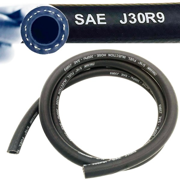 SAE 30R9 Fuel Hose Line 5/16 Fuel injection hose 5FT Length High Pressure SAE30R9 Push Lock hose 300 psi (5FT, 5/16" ID)