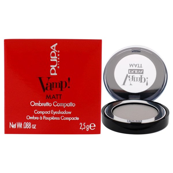 Pupa Milano Vamp! Matt Compact Eyeshadow 010 White Chalk - Matte, Smooth, Blendable Compact Shadow - Stunning, Colorful, Pigmented Shade - Paraben-Free for Sensitive Skin - 0.088 oz