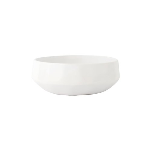 Vietri Aria White Organic Medium Serving Bowl - 6.5" D Stoneware Decorative Serveware Dish for Salad Chip & Pasta, White