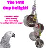 Bonka Bird Toys 1410 Paci Cup Delight 7" High by 13" Wide Medium Parrot Noise Cage Toy, Conure, Amazon, African Grey, and Similar