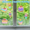 Qyeahkj 7pcs Summer Crafts Sweets Arts Crafts DIY Gem Diamond Suncatcher Crafts for Kids Cake Ice cream Diamond Painting Gift for Kids Girls Boys Aged 6 8 10 for Birthday Party Home School Decor