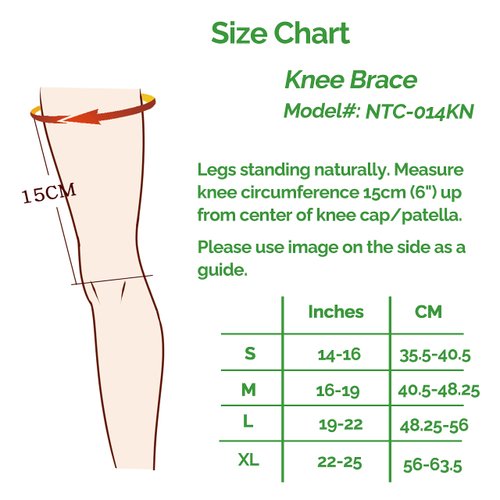 NeoTech Care Knee Support Brace with Rayon Fabric Made from Bamboo, Gray (Size L, 1 Unit)