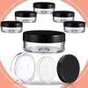 10ml/0.34oz Refillable Loose Powder Containers 4Pcs Reusable Plastic Loose Powder Compact Empty Travel Powder Container No Leak Loose Powder Compact with Elasticated Net Sifter
