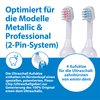 Emmi-dent Metallic/Professional 2-Pin Bristle-Head Attachments - Electric Toothbrush Replacement Heads. Cleans with Ultrasound Waves (Kids 4 Pack)