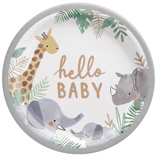 Amscan Soft Jungle Multicolor Paper Plates (8 Count) | Premium Disposable Round Party Plates, Eco-Friendly & Vibrant Design, Perfect for Events & Celebrations, 10.5"