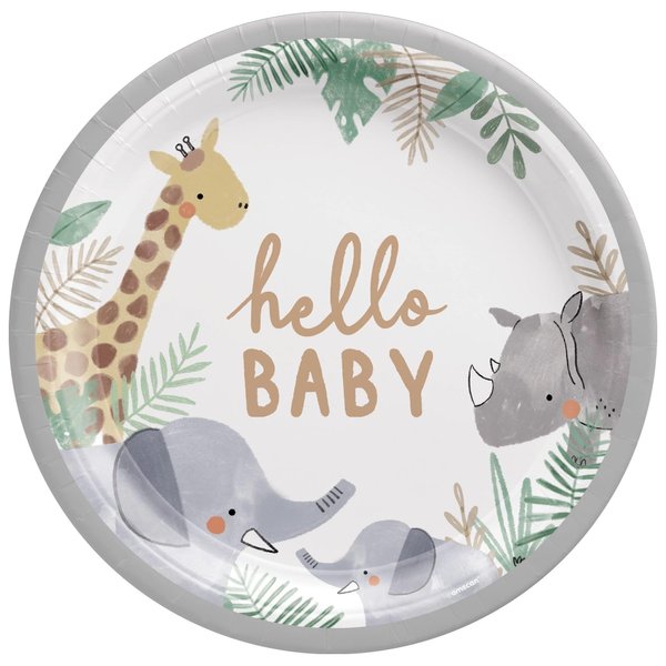 Amscan Soft Jungle Multicolor Paper Plates (8 Count) | Premium Disposable Round Party Plates, Eco-Friendly & Vibrant Design, Perfect for Events & Celebrations, 10.5"