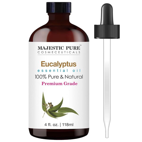 MAJESTIC PURE Eucalyptus Essential Oil, Premium Grade, Pure and Natural Premium Quality Oil, 4 fl oz