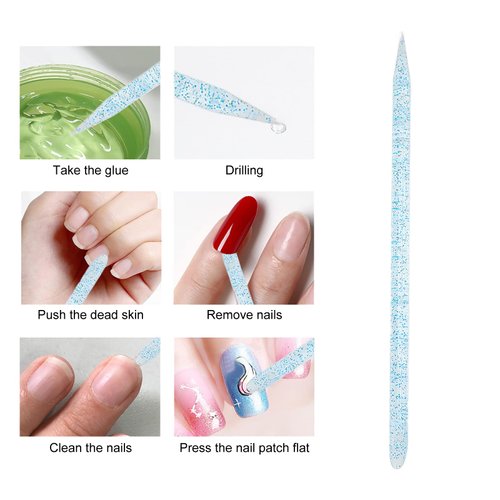 100 pieces disposable cuticle pusher, cuticle pusher remover cleaner for fingernail, cuticle cleaning and nail care for beginners and professional nail technicians(blue)