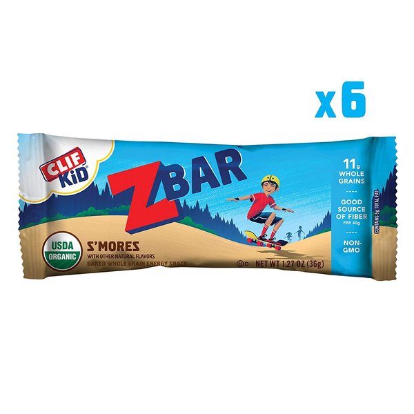 CLIF KID ZBAR - Organic Energy Bar - S'mores - (1.27 Ounce Snack Bar, 6 Count) ( Pack of 3 ) - (packaging may vary)