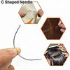3 Rolls Cotton Sewing Thread Hair Weaving Thread Making Wig Hair Extension Hair Salon Weft Thread Black Brown Beige Thread with 3 Curved Needles (Dark Bown/3Pcs)