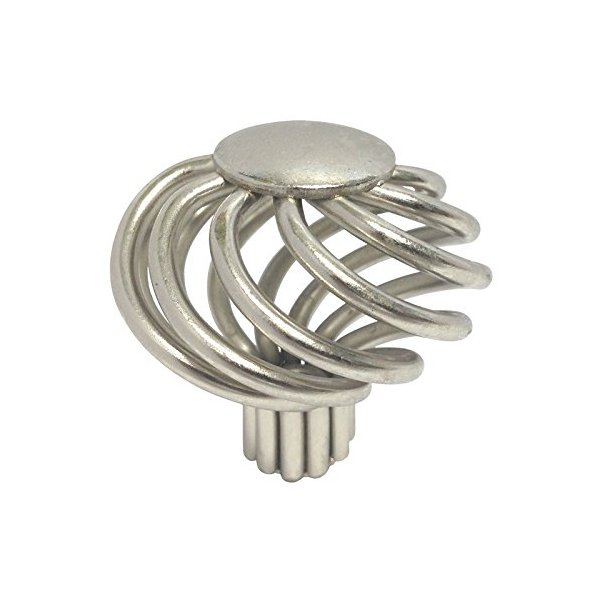 eBuilderDirect 30 Pack Satin Nickel or Brushed Nickel Bird Cage Birdcage Birds Nest Twist 1-5/8" (40mm) Diameter Kitchen Cabinet Pull Knob 1318-40