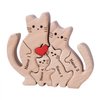 Personalized Wooden Bear Family Puzzles 1-8 Names Customizable Wooden Puzzle Home Table Decor Gift for Dad Mom Couple (Cats)