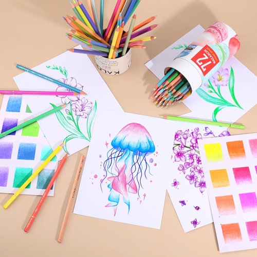 KALOUR Macaron Pastel Colored Pencils,Set of 72 Colors,Artists Soft Core,Ideal for Drawing Sketching Shading,Coloring Pencils for Adults Kids Beginners