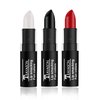 CAHIUYOA 3PCS Clown Makeup Cream Black White Red Eye Black Stick Face Body Paint Stick,Professional Joker Zombie Vampire Skeleton SFX Cosplay Halloween Makeup