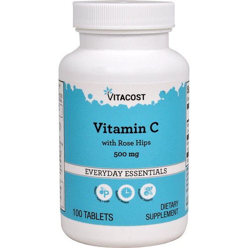 Vitacost Vitamin C with Rose Hips - Delayed Release - 500 mg - 100 Tablets