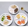 AIYoo Reusable Dinner Plates 4 Pack 10.25 Inch Plastic White Divided Plates for Adults Camping 3-Compartment Portion Control Plate Round Diet Lightweight Dinner Plates