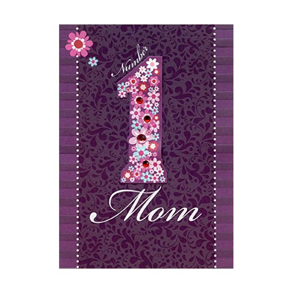 Designer Greetings Number One Mom with Gems Designer Boutique Handmade Easter Card