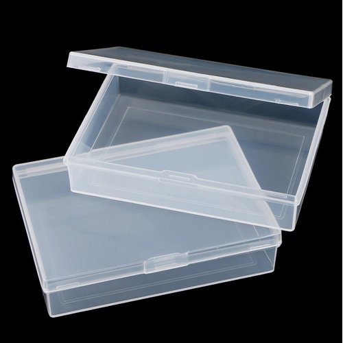 Teqooza Playing Card Case Box, 3.6''x2.6''x0.8'' Deck Plastic Boxes Gaming Card Holder Organizer Empty Snaps Closed Clear Plastic Sort Storage Box, Pack of 2