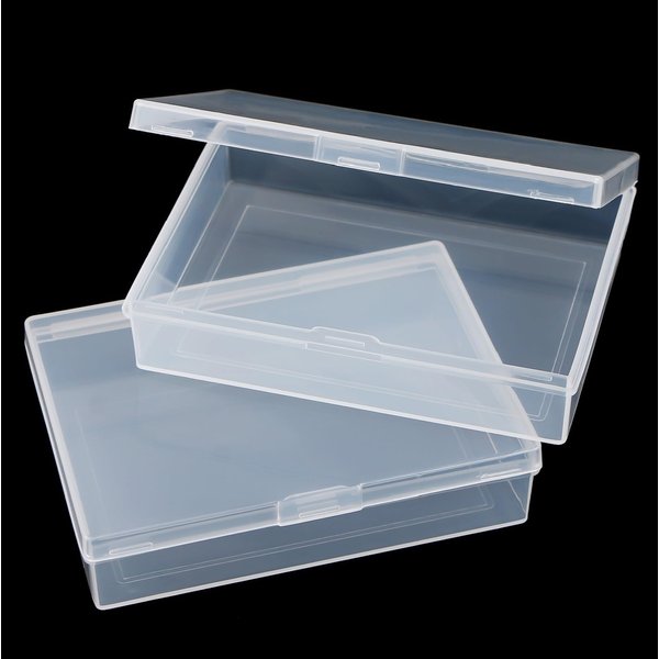 Teqooza Playing Card Case Box, 3.6''x2.6''x0.8'' Deck Plastic Boxes Gaming Card Holder Organizer Empty Snaps Closed Clear Plastic Sort Storage Box, Pack of 2
