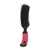 Banana Shape Hair Brush With 7 Rows Bristles In Cushion Base * PINK rubber grip handle and Ball tips
