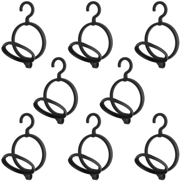 JEUIHAU 8 PCS Hanging Wig Stand, Plastic Wig Hanger, Portable Black Wig Hooks for Wigs and Hats Storage, Display