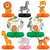 Safari Birthday Decorations Table Centerpiece - Jungle Animals Theme Party Supplies, Honeycomb Table Toppers for Animal Jungle Theme Party Decorations