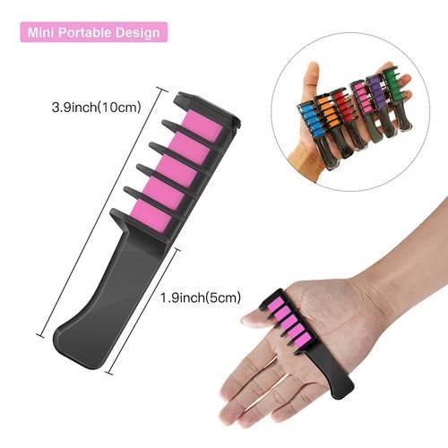 MSDADA 10 Color Hair Chalk for Girls - Hair Chalk Comb Kids Temporary Hair Color Dye - Teen Girl Gift Hair Stuff Accessories Makeup Kit Christmas Gifts Toys for Girls Age 6 7 8 9 10 11 12 13 Year Old
