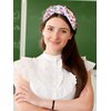 Back to School Headband Colorful Crystal Beads Knotted Headband Cute School Teacher Pattern Top Knot Twist Hairband Headpieces Boho Spring Summer Headband Hair Accessories for Teacher Student (back to