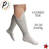 Presadee Seniors 15-20 and 20-30 mmHg Zipper Compression Open Closed Toe Socks (15-20 & 20-30 mmHg Closed Toe Grey, S/M)