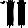 SNOWOLF Black Cat Plush Toy Soft Long Cat Pillow Plushies Doll Stuffed Animal Plush Body Pillow Black Sesame Meowchi Sofa Throw Pillow Decoration Gift for Kids Girl, 50cm/19.7inch