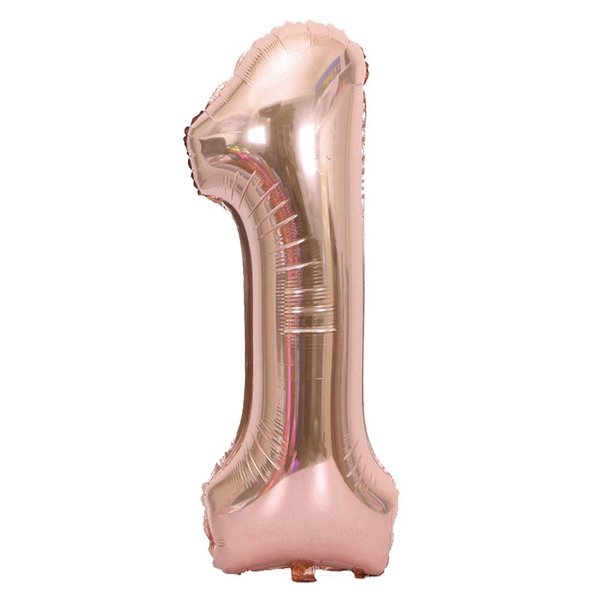 Tellpet Rose Gold Number 1 Balloon, 40 Inch