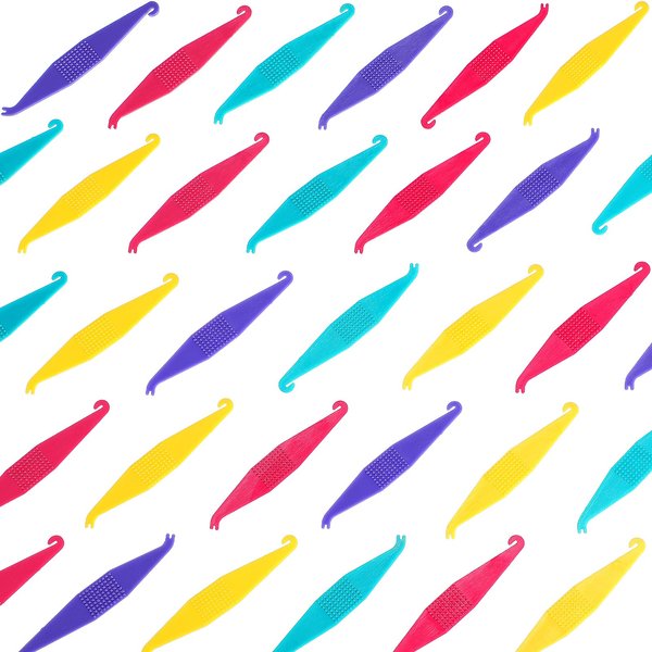 50 Pieces Elastic Placers for Braces Elastic Rubber Bands Placers Disposable Plastic Braces Rubber Band Tool Bands, Multicolored