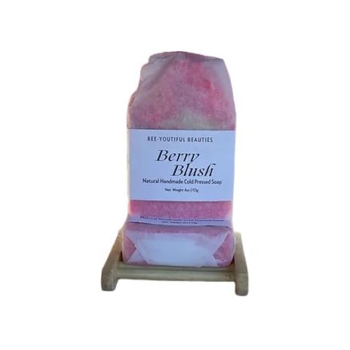 Bee-Youtiful Beauties Berry Blush Soap Bar Honey + Beeswax Soap Bar | Hydrates, Moisturizes & Deep Cleans Good for Dry Skin | Valentine’s Day Natural Handmade Colf Pressed Soap